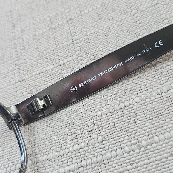 Vintage Sergio Tacchini Men Eyeglasses Frame Gunmetal Tone Glasses Made in Italy - Picture 8 of 11